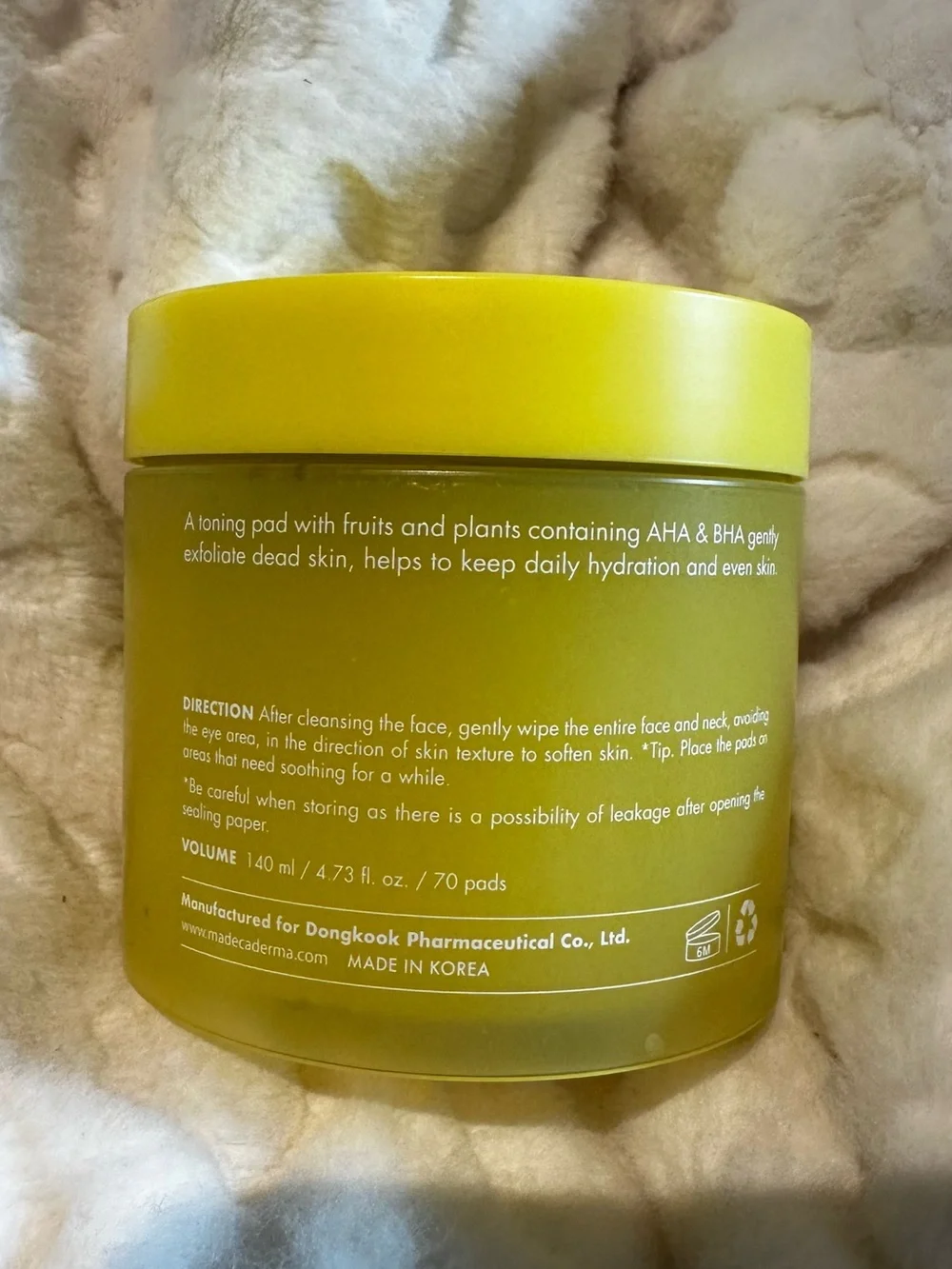 MADECA DERMA Toning Facial Pad 70 Pads Hydration & Exfoliate Korean NEN